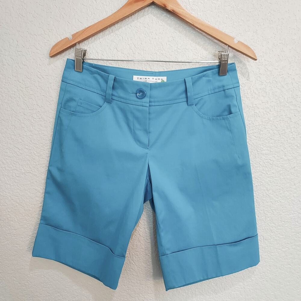 Trina Turk Turquoise Blue Bermuda Shorts